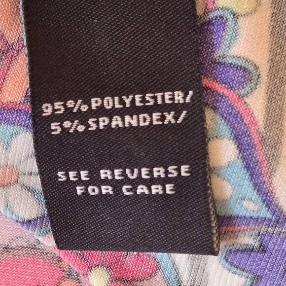 MSK Womens Mixed Color Print Twist Front Midi Dress Size Large - Picture 10 of 12